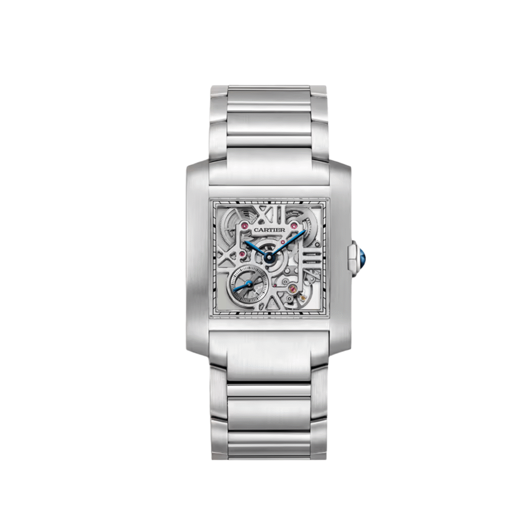 Cartier Tank Francaise Large WHTA0025 Stainless Steel Skeleton Dial