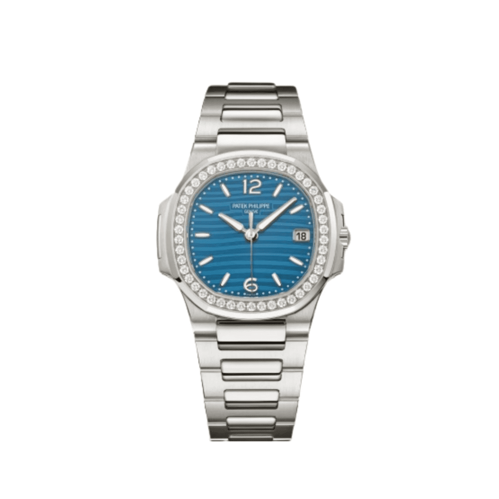 Patek Philippe Nautilus 7010G-013 ‘Ladies’ White Gold Blue Dial Diamond Bezel