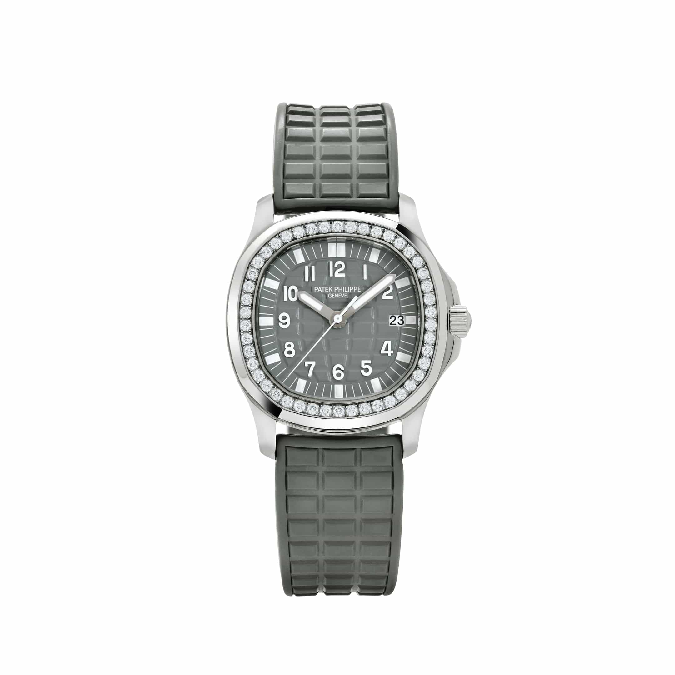 Patek Philippe Aquanaut Luce 5067A-018 'Ladies' Stainless Steel Gray Dial Diamond Bezel