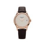 Patek Philippe Calatrava 5227R-001 Date Rose Gold Ivory Dial