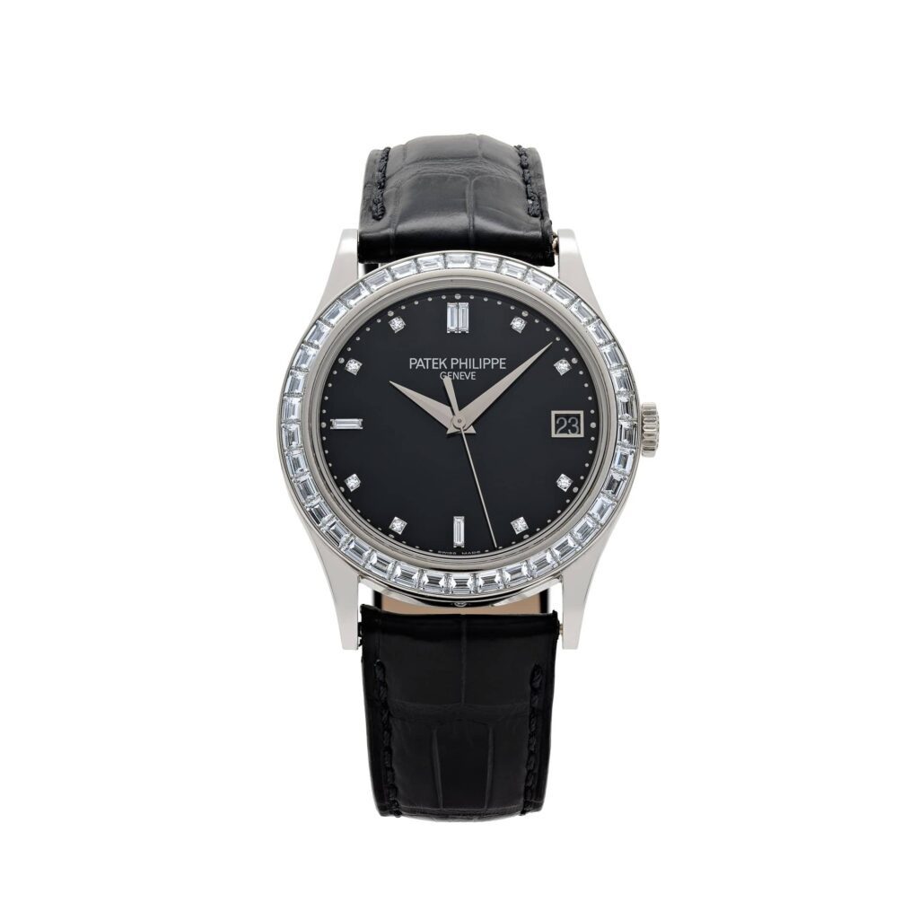 Patek Philippe Calatrava 5298P-012 Platinum Black Diamond Dial Diamond Bezel