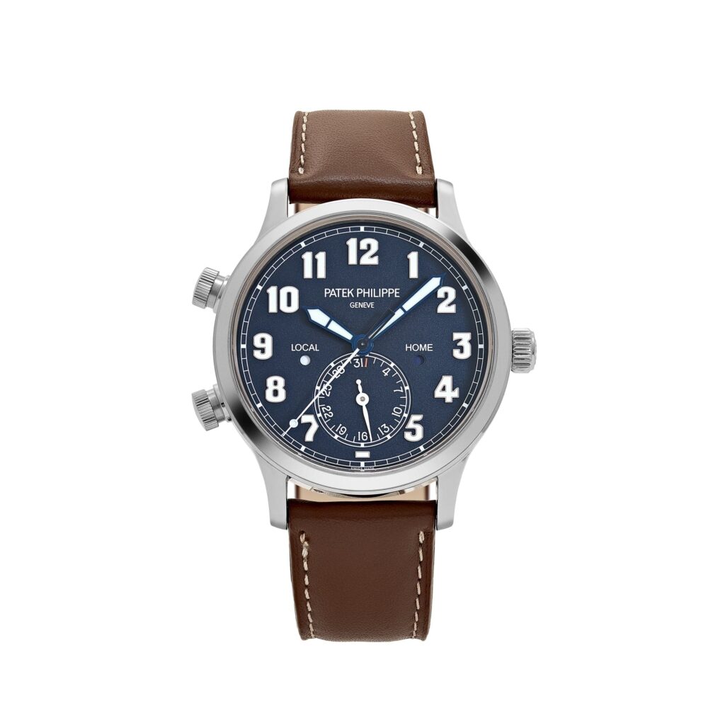Patek Philippe Calatrava 5524G-001 ‘Pilot’ Travel Time White Gold Blue Dial