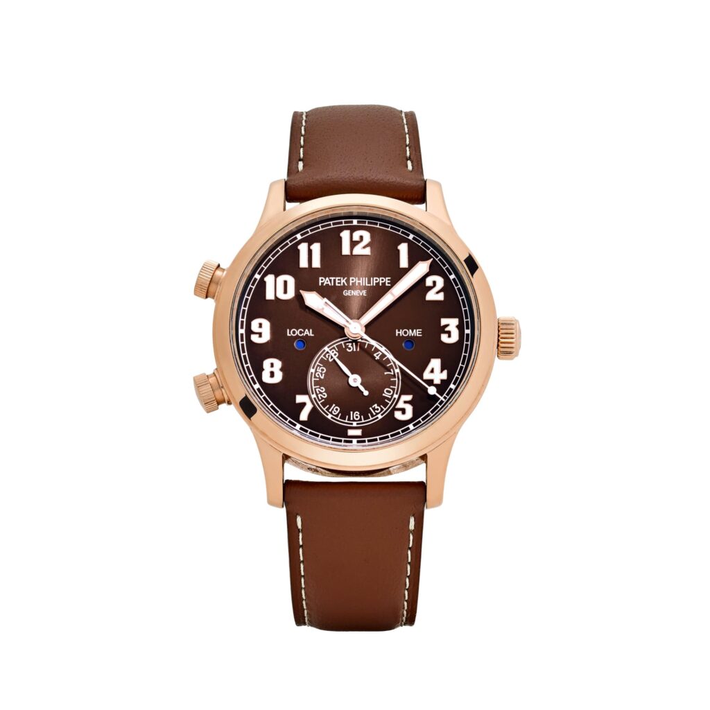 Patek Philippe Calatrava 5524R-001 ‘Pilot’ Travel Time Rose Gold Brown Dial