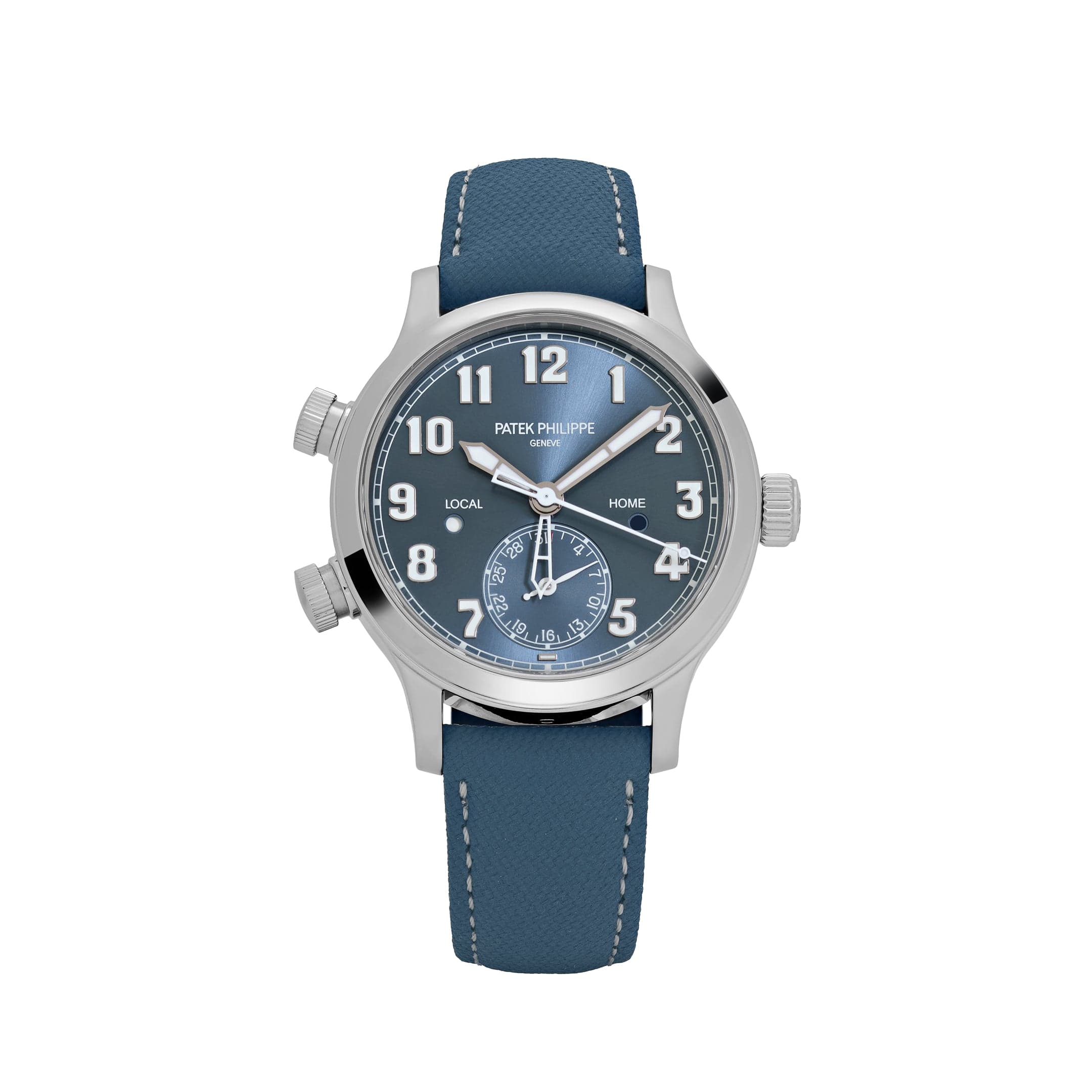 Patek Philippe Calatrava 7234A-001 'Pilot' Travel Time Stainless Steel Blue-Grey Dial Singapore Edition