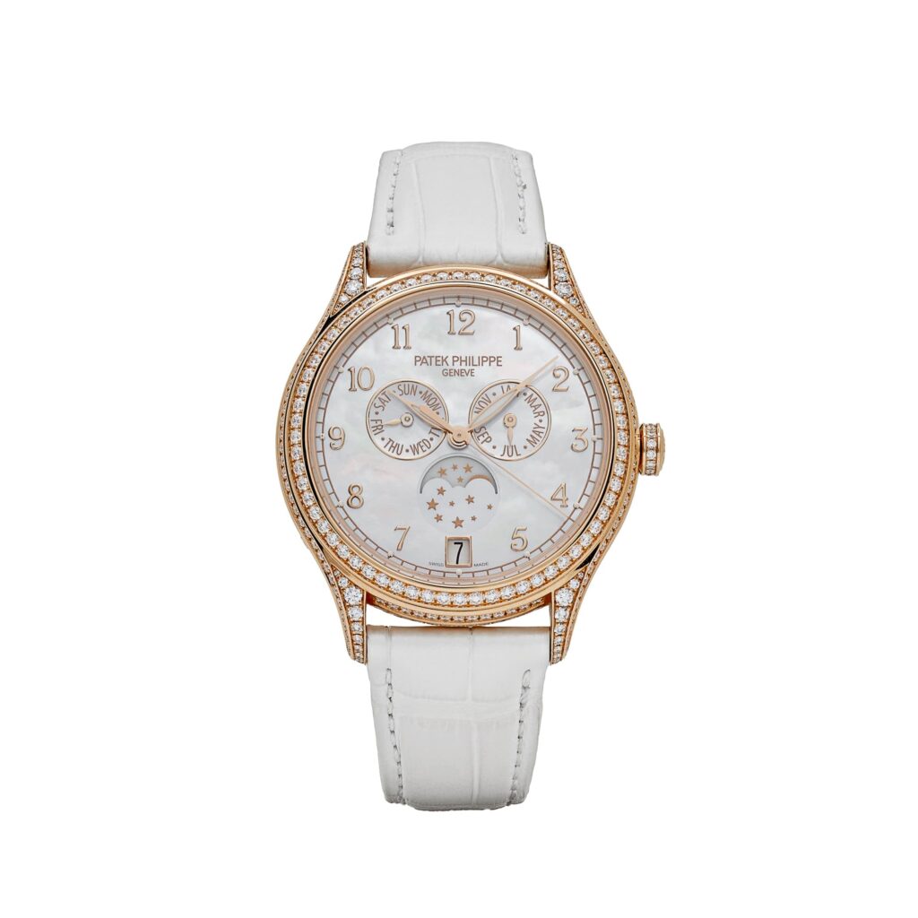 Patek Philippe Complications 4948R-001 Annual Calendar Moon Phases Rose Gold Mother-Of-Pearl Dial Diamond Bezel