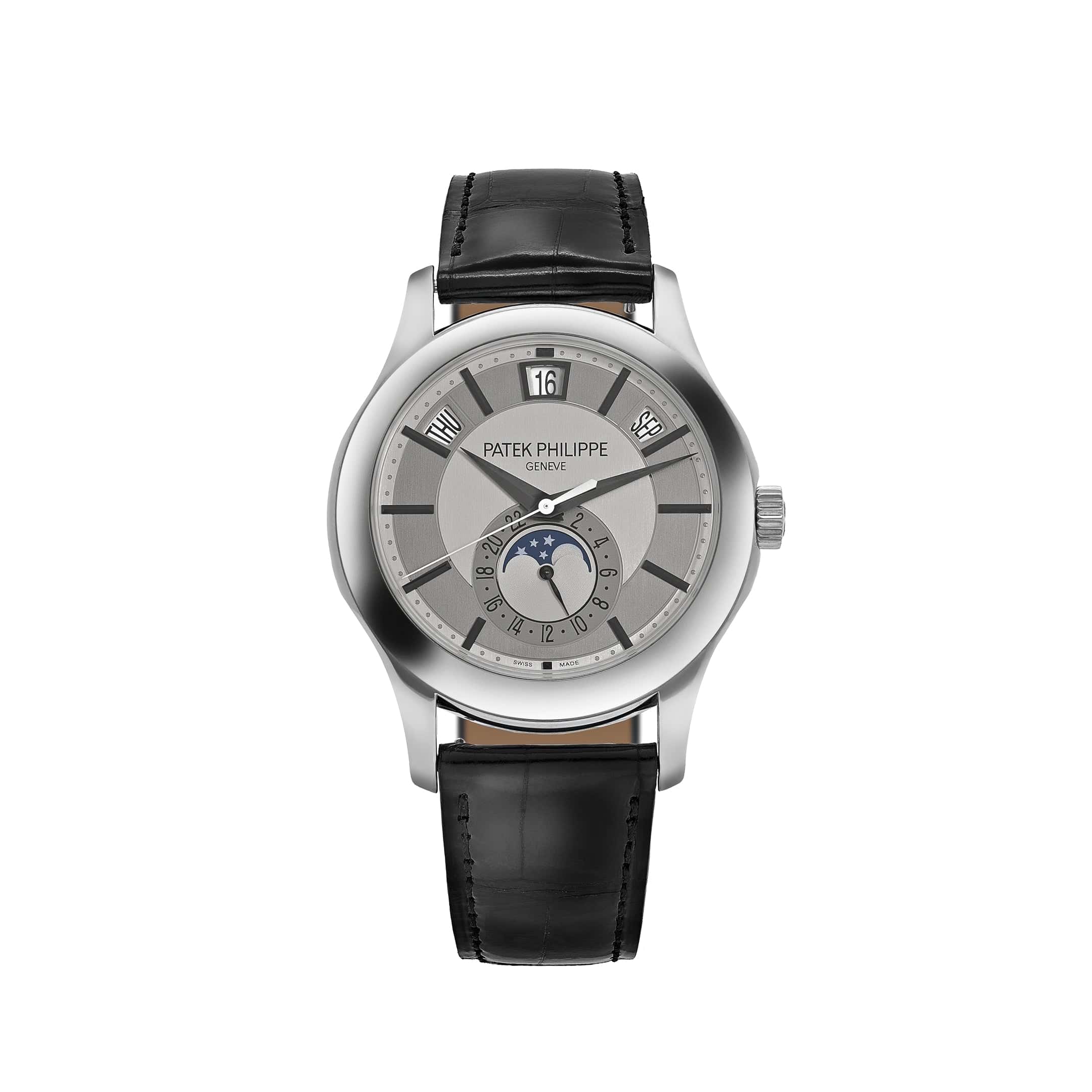 Patek Philippe Complications 5205G-001 Annual Calendar White Gold Silver Dial