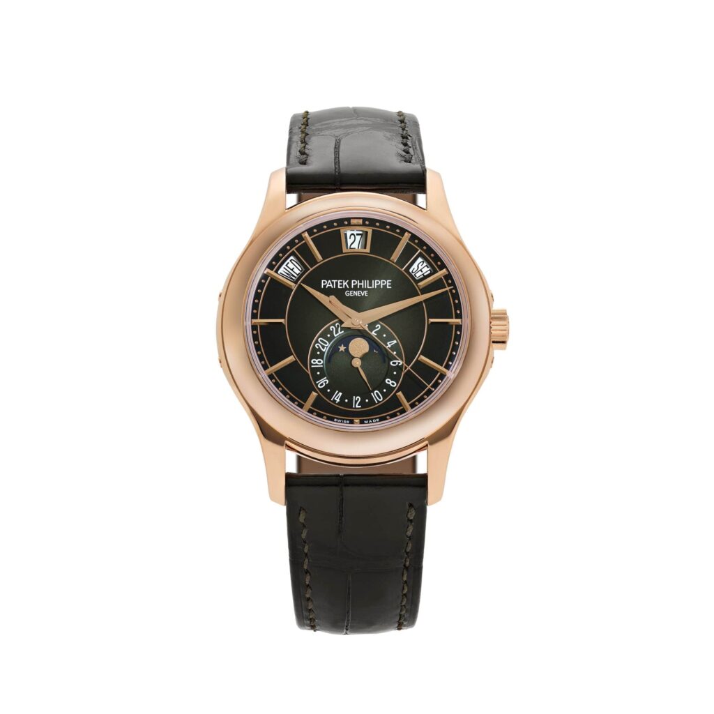 Patek Philippe Complications 5205R-011 Annual Calendar Moon Phases Rose Gold Green Dial