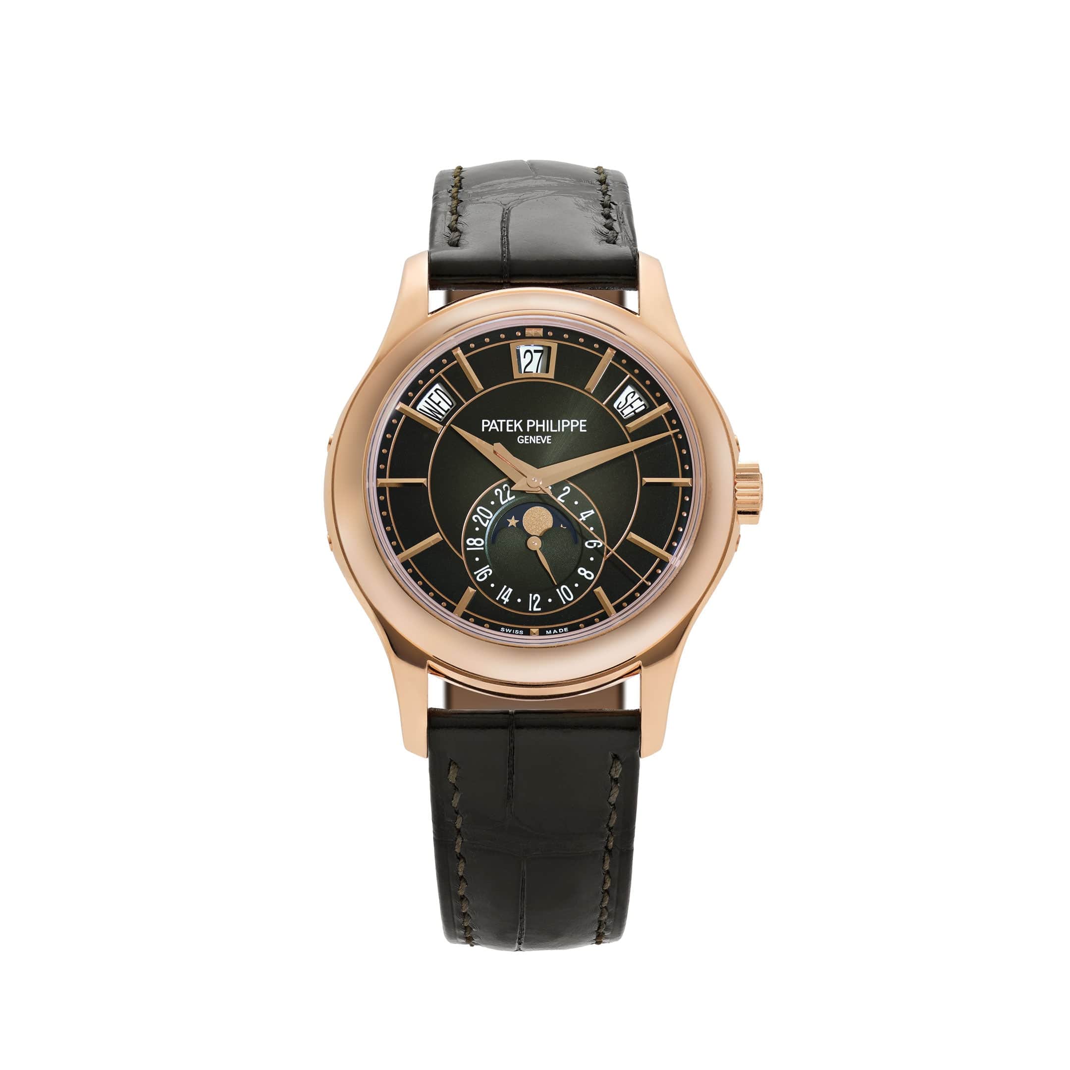 Patek Philippe Complications 5205R-011 Annual Calendar Moon Phases Rose Gold Green Dial