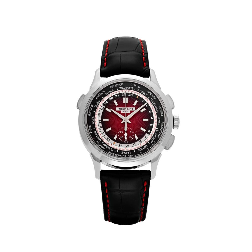 Patek Philippe Complications 5930G-011 â€˜Singapore Editionâ€™ World Time Flyback Chronograph White Gold Red Dial