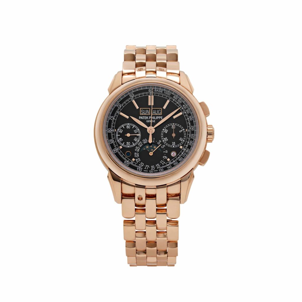 Patek Philippe Grand Complications 5270/1R-001 Chronograph Perpetual Calendar Rose Gold Black Dial