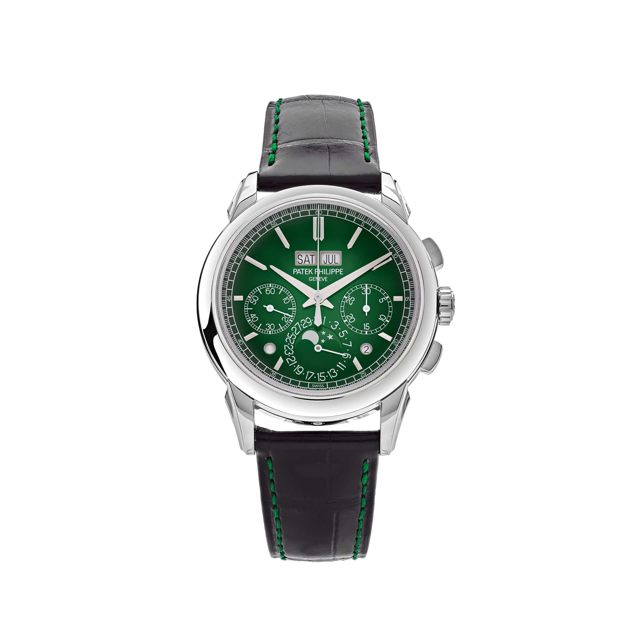 Patek Philippe Grand Complications 5270P-014 Perpetual Calendar Chronograph Platinum Green Dial