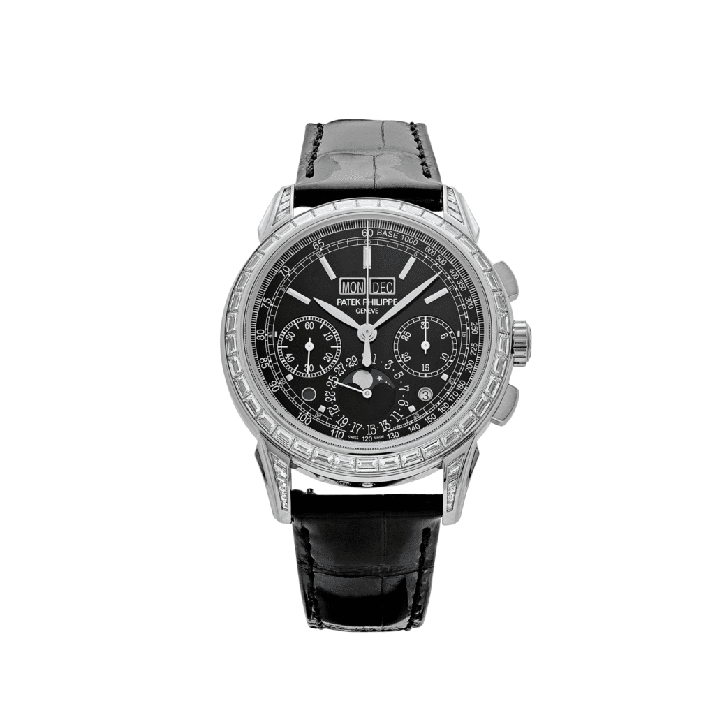 Patek Philippe Grand Complications 5271P-001 Perpetual Calendar Platinum Black Dial Baguette Bezel