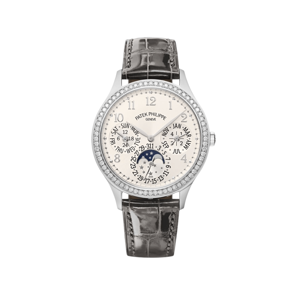 Patek Philippe Grand Complications 7140G-001 Perpetual Calendar Diamond Bezel Cream Dial