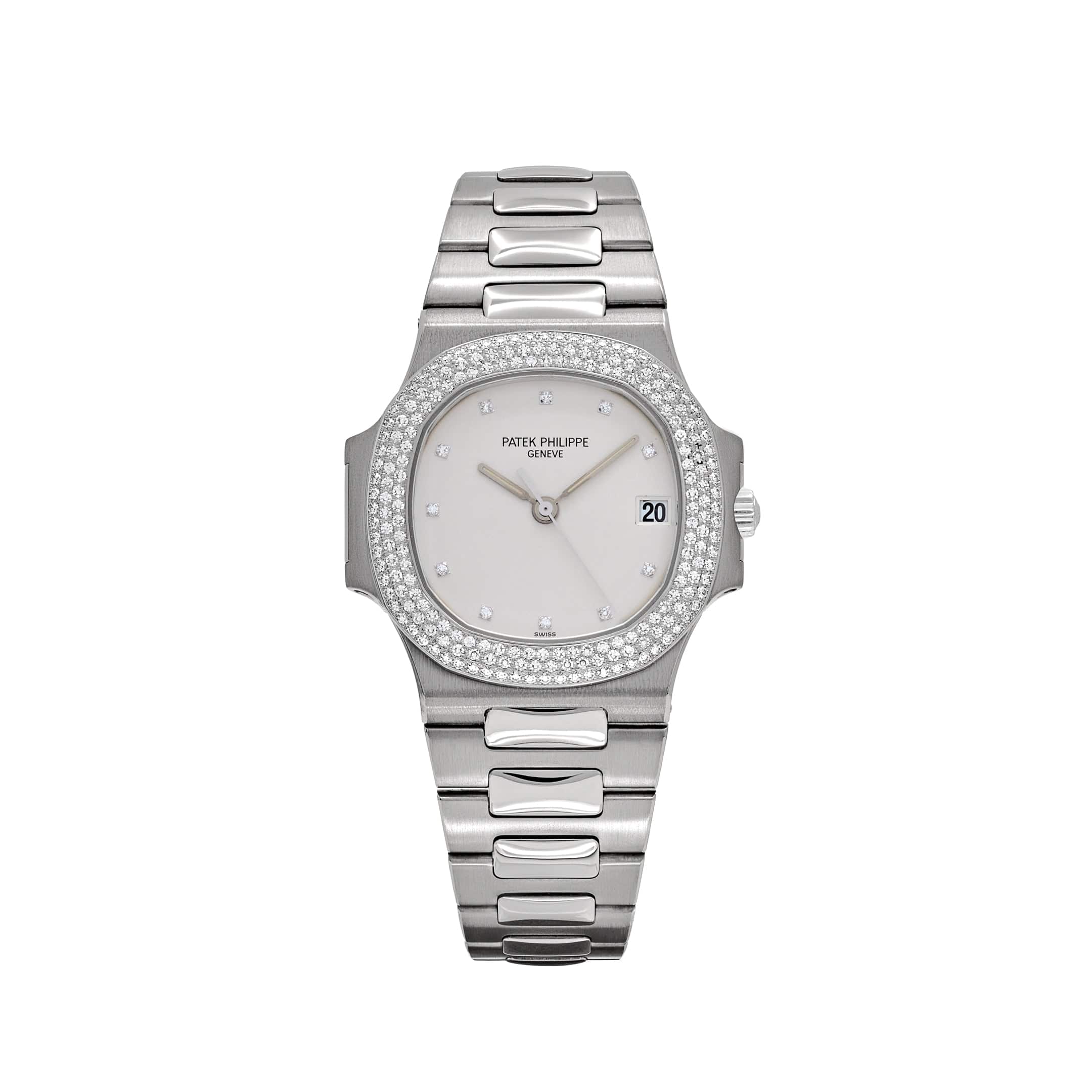 Patek Philippe Nautilus 3800/4G-001 White Gold White Dial Diamond Set