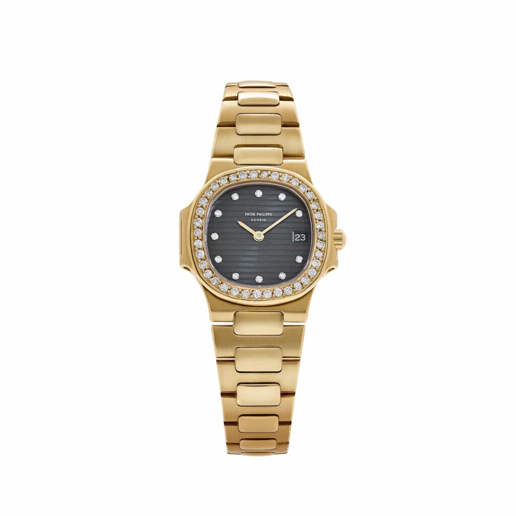 Patek Philippe Nautilus 4700/001 ‘Ladies’ Yellow Gold Black Diamond Dial Diamond Bezel Quartz