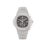 Patek Philippe Nautilus 5980/1400G-010 Chronograph White Gold Black Dial Diamond Set