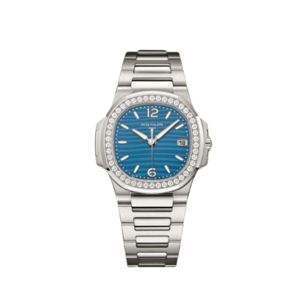 Patek Philippe Nautilus 7010/1G-013 ‘Ladies’ White Gold Blue Dial Diamond Bezel