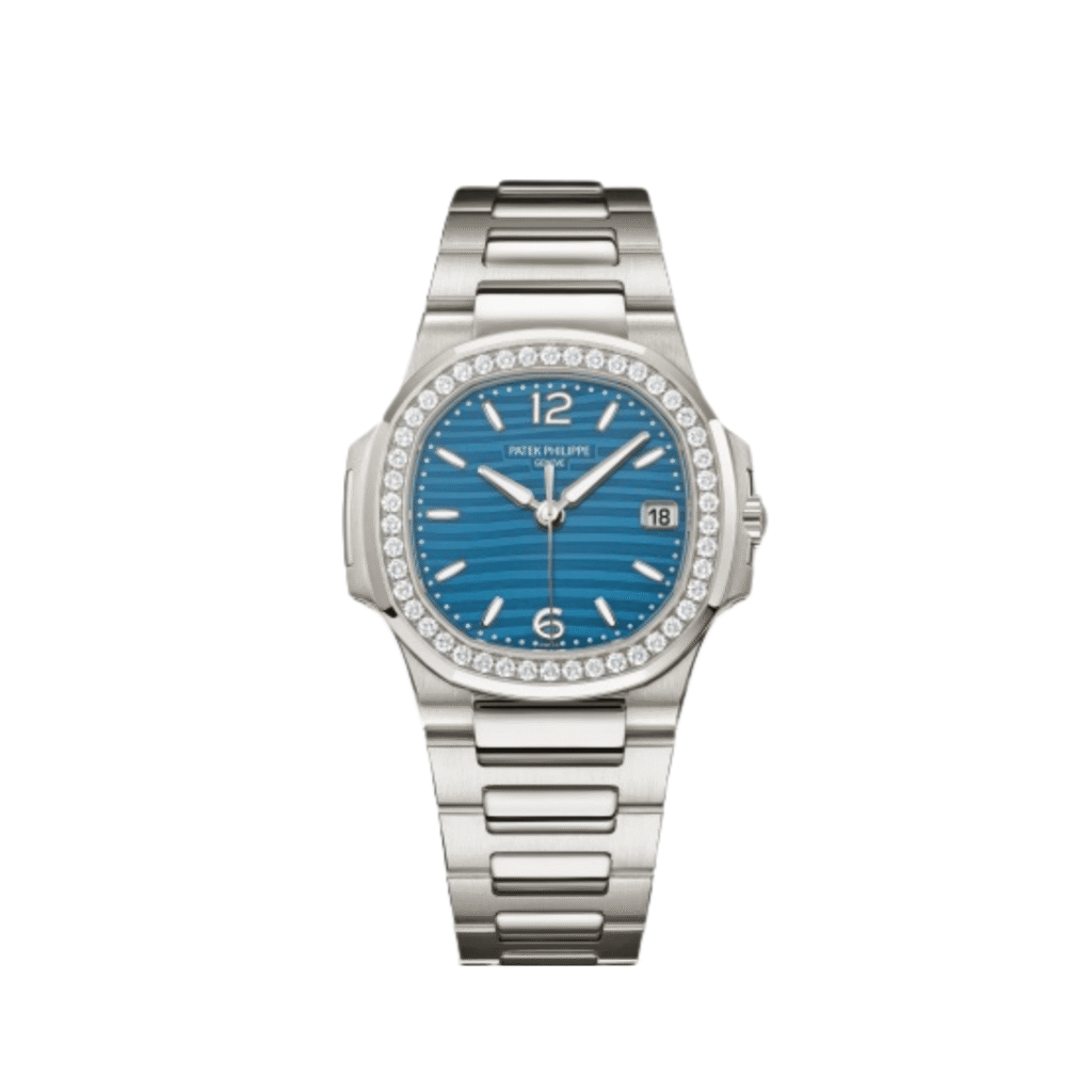 Patek Philippe Nautilus 7010/1G-013 ‘Ladies’ White Gold Blue Dial Diamond Bezel