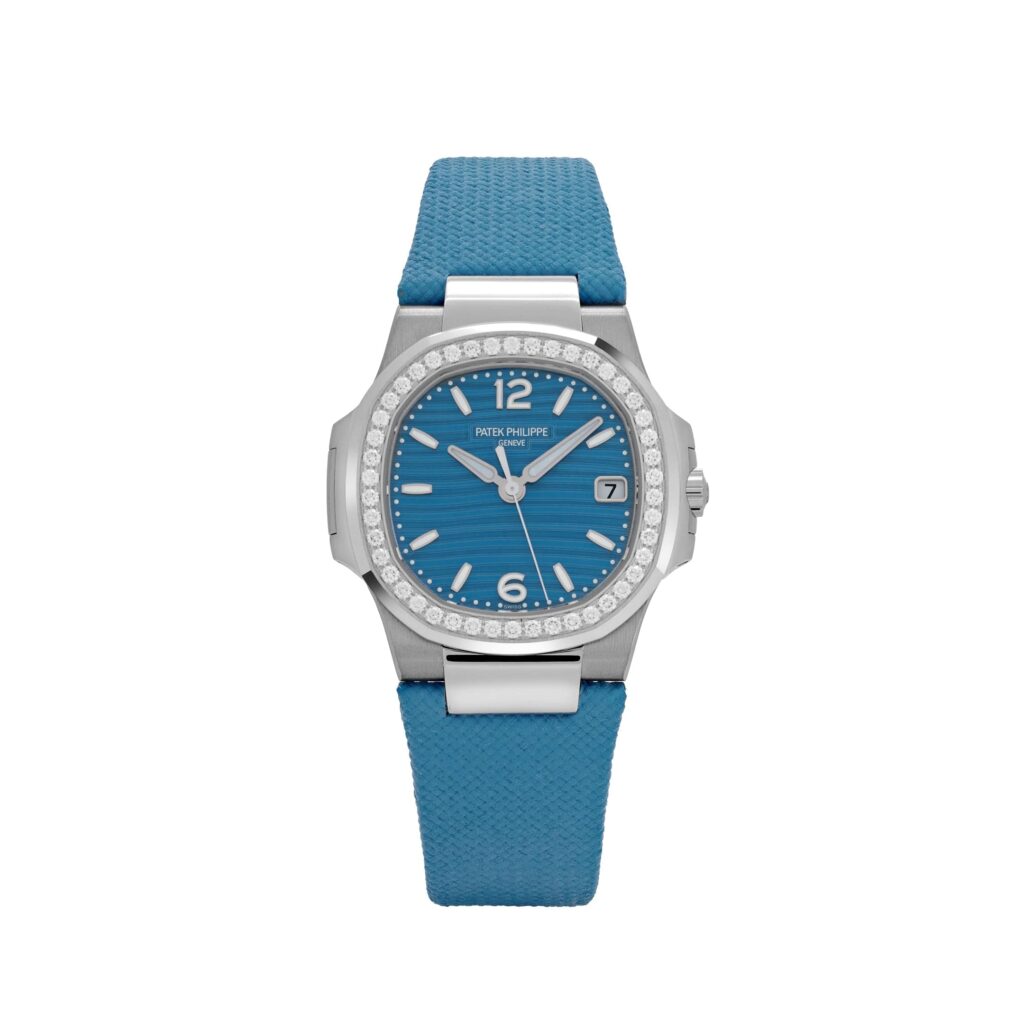 Patek Philippe Nautilus 7010G-013 ‘Ladies’ White Gold Blue Dial Diamond Bezel
