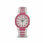 Patek Philippe Nautilus 7118/1452G 'Ladies Haute Joaillerie' White Gold Diamond Ruby Set