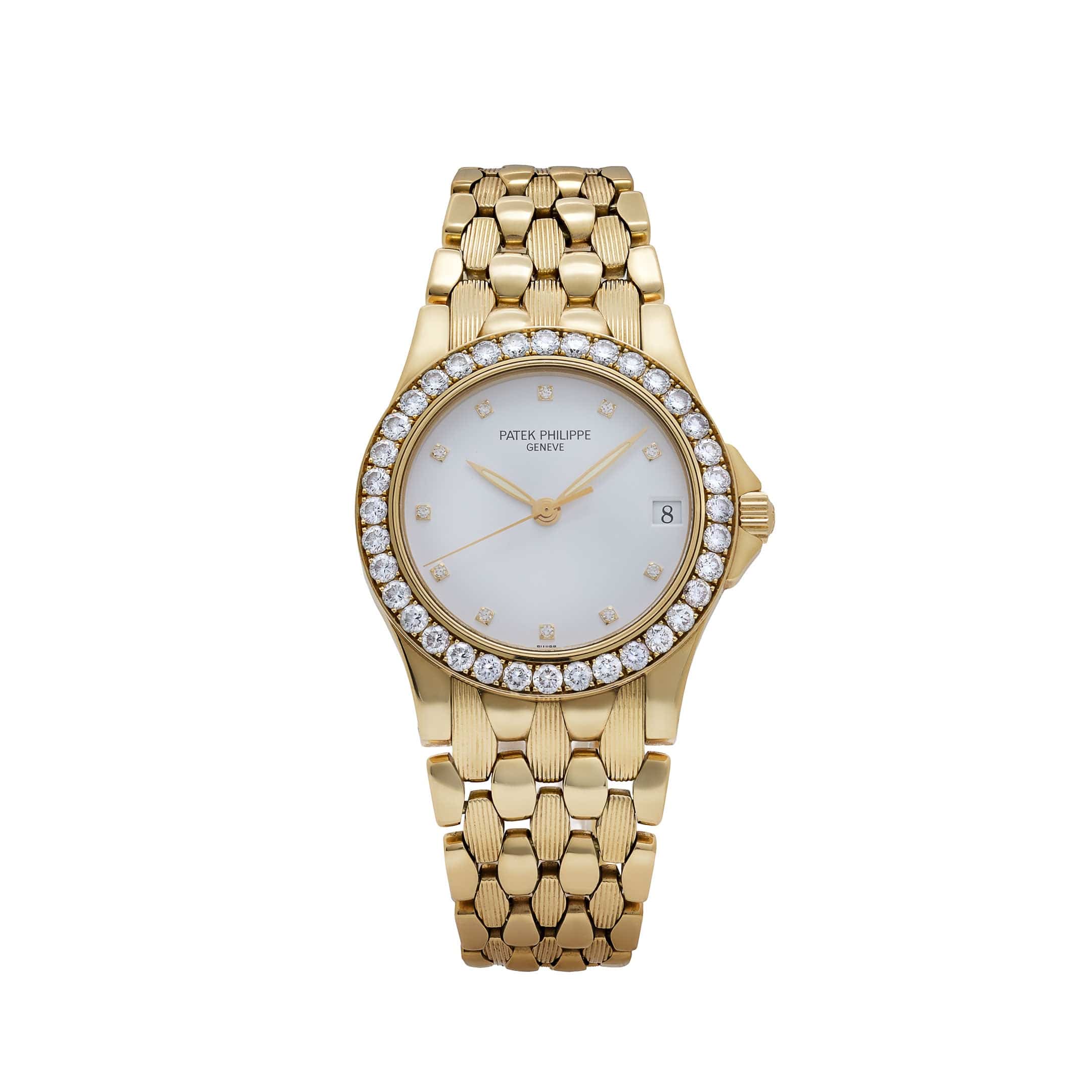 Patek Philippe Neptune 5081/10J-001 Yellow Gold White Diamond Dial Diamond Bezel