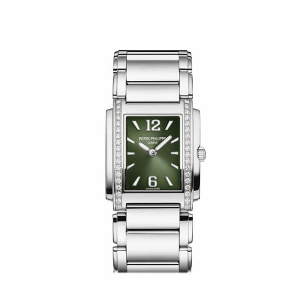 Patek Philippe Twenty-4 4910/1200A-011 'Ladies' Stainless Steel Green Diamond Dial Quartz