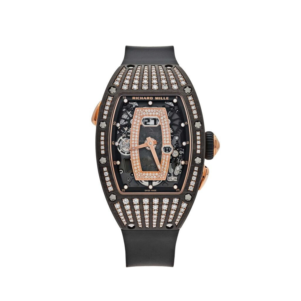 Richard Mille RM 037 Rose Gold Carbon TPT Diamond Set Skeleton Dial