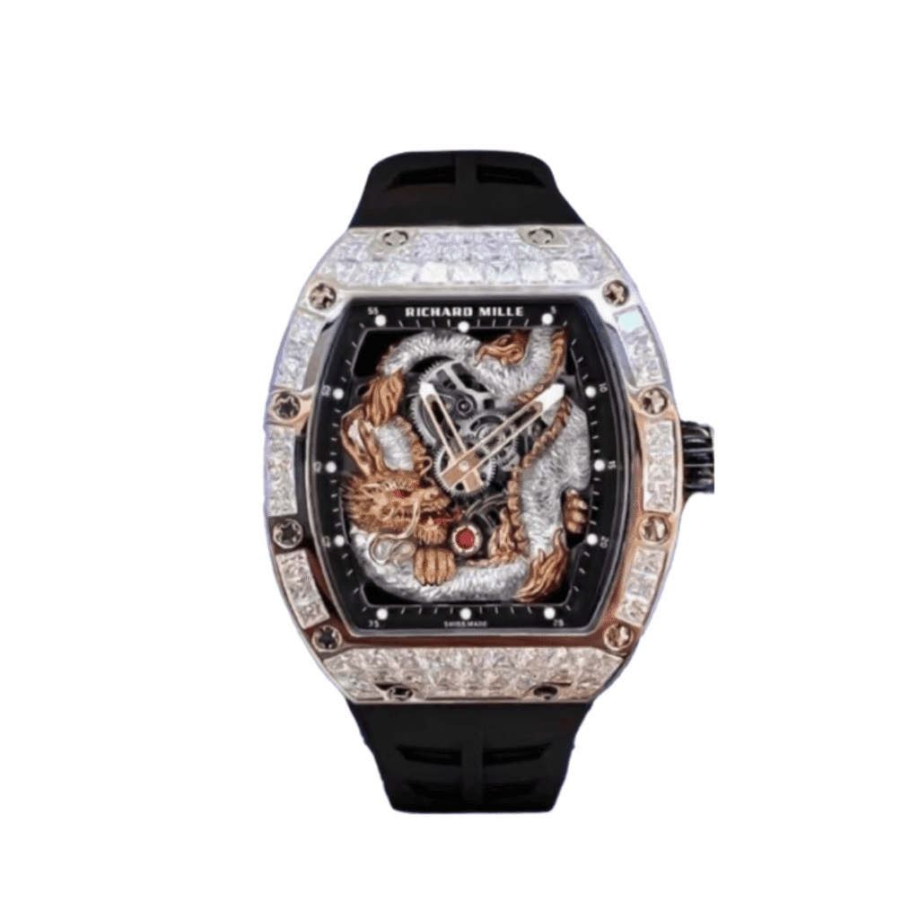Richard Mille RM 57-03 Tourbillon Rose Gold Dragon Phoenix Dial Diamond Bezel Limited Edition Of 36