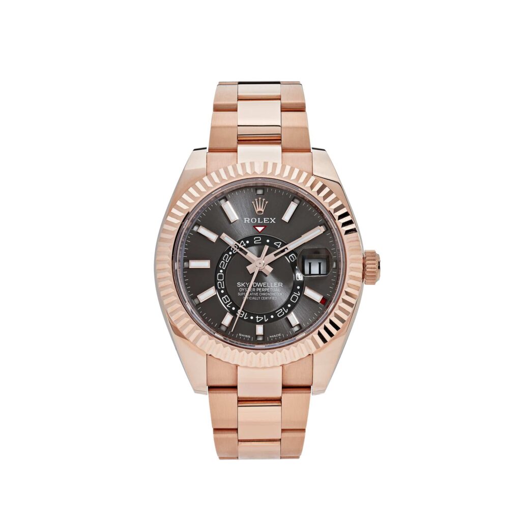 Rolex Sky-Dweller 326935 Rose Gold Rhodium Slate Grey Dial