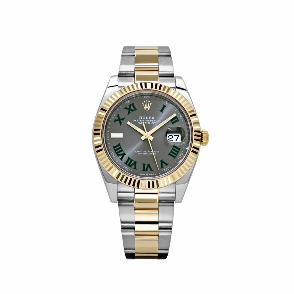 Rolex Datejust 41 126333 Yellow Gold Stainless Steel Wimbledon Slate Dial Oyster