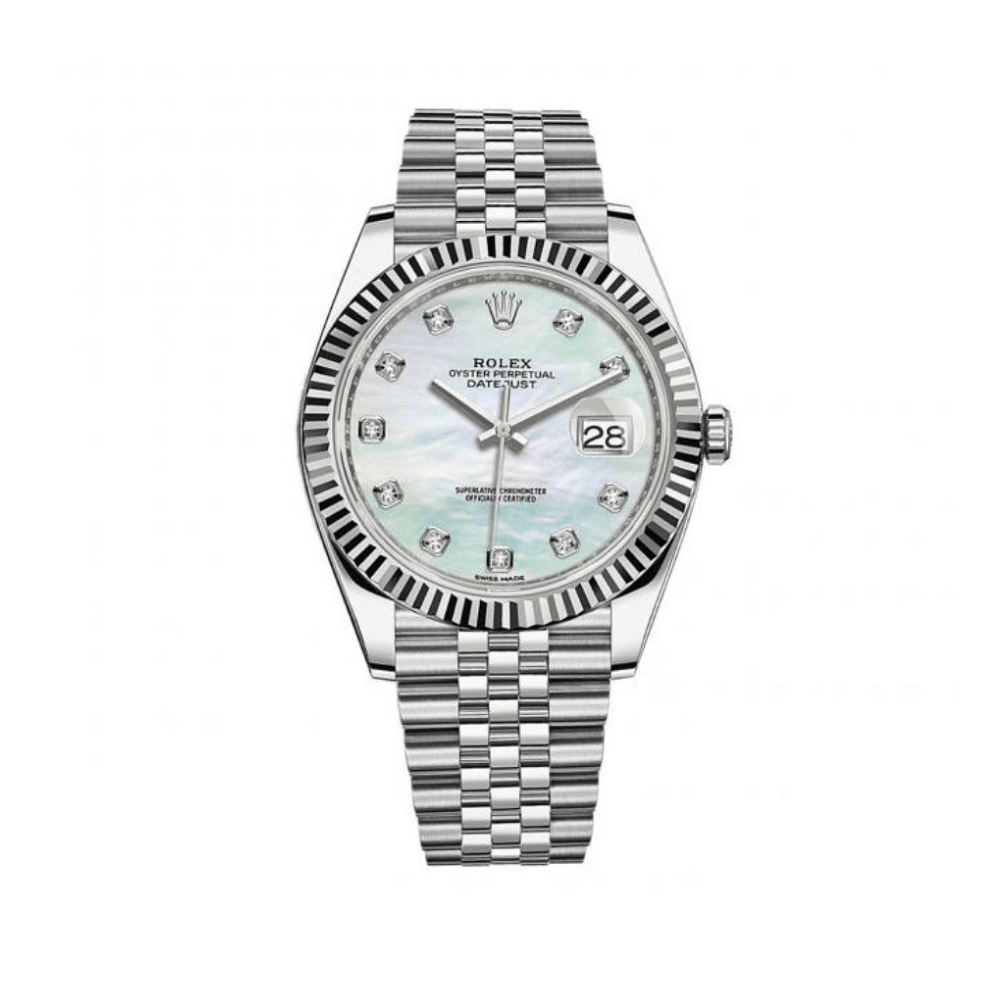 Rolex Datejust 41 126334 Stainless Steel Diamond Mother Of Pearl Dial Jubilee