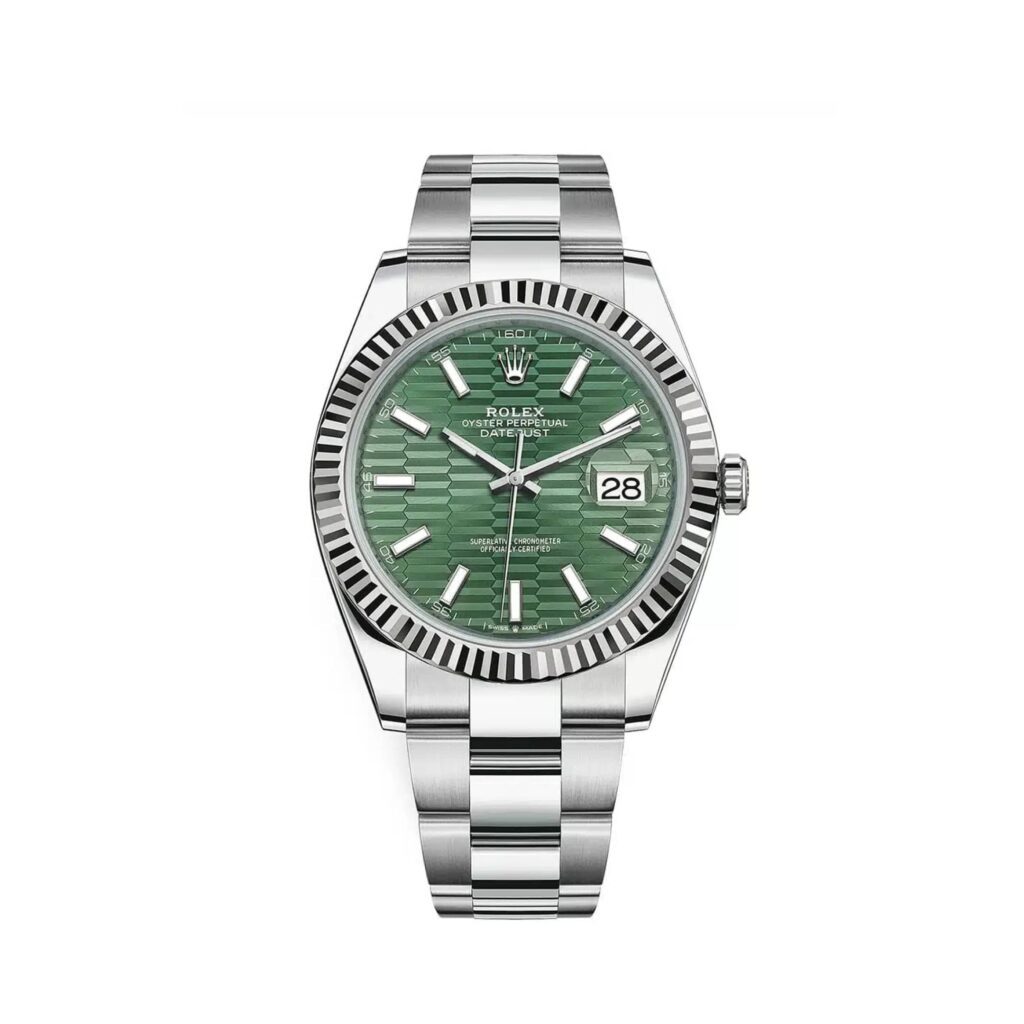 Rolex Datejust 41 126334 Stainless Steel Green Motif Dial Oyster