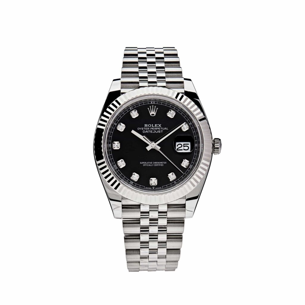 Rolex Datejust 41 126334 Stainless Steel Black Diamond Dial Jubilee