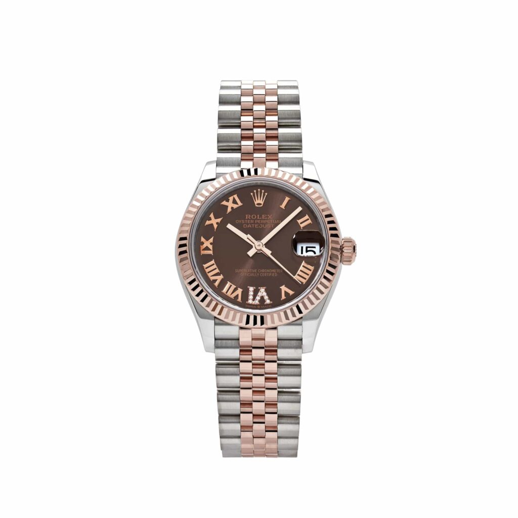 Rolex Datejust 31 278271 ‘Ladies’ Rose Gold Stainless Steel Roman Chocolate Dial Jubilee