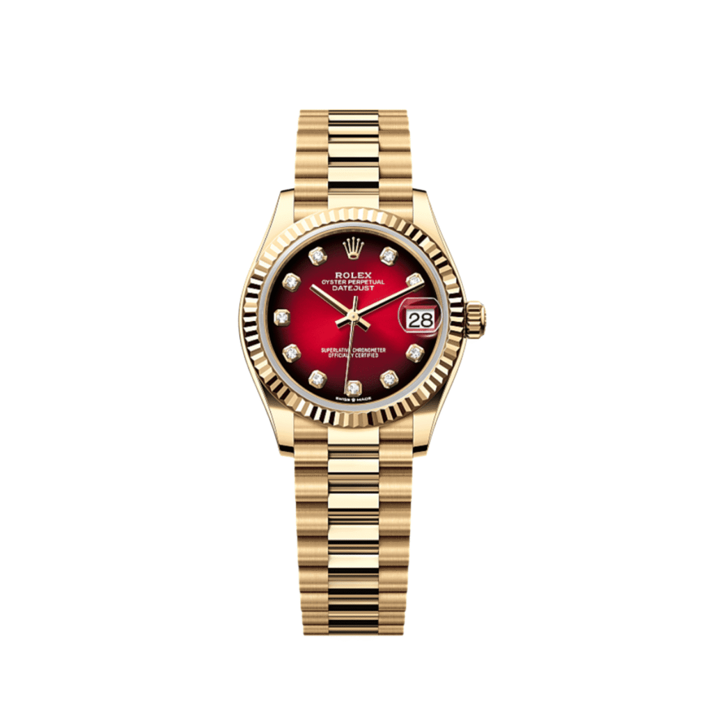 Rolex Datejust 31 278278 ‘Ladies’ Yellow Gold Red Ombre Diamond Dial