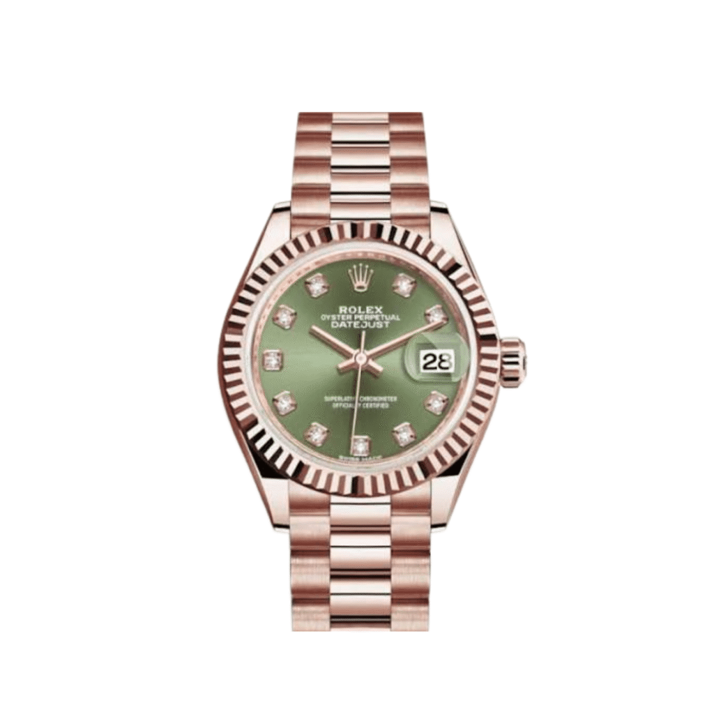 Rolex Datejust 28 279175 ‘Ladies’ Rose Gold Olive Diamond Dial