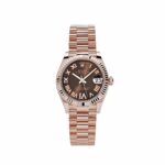 Rolex Datejust 31 278275 'Ladies' Rose Gold Chocolate Roman Numerals Diamond Dial
