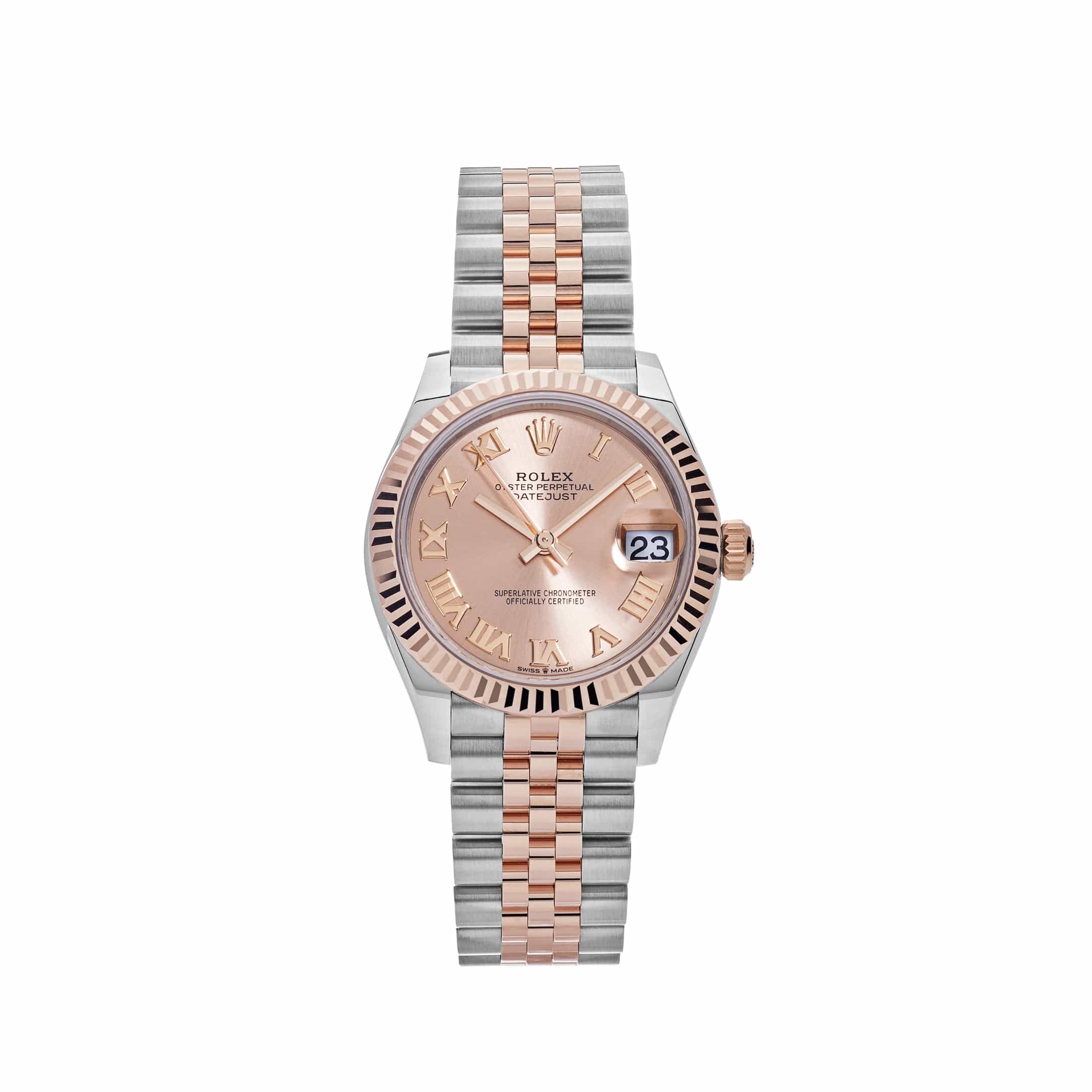 Rolex Datejust 31 278271 'Ladies' Rose Gold Stainless Steel Roman Pink Dial Jubilee