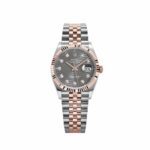 Rolex Datejust 36 126231 Rose Gold Stainless Steel Slate Motif Diamond Dial
