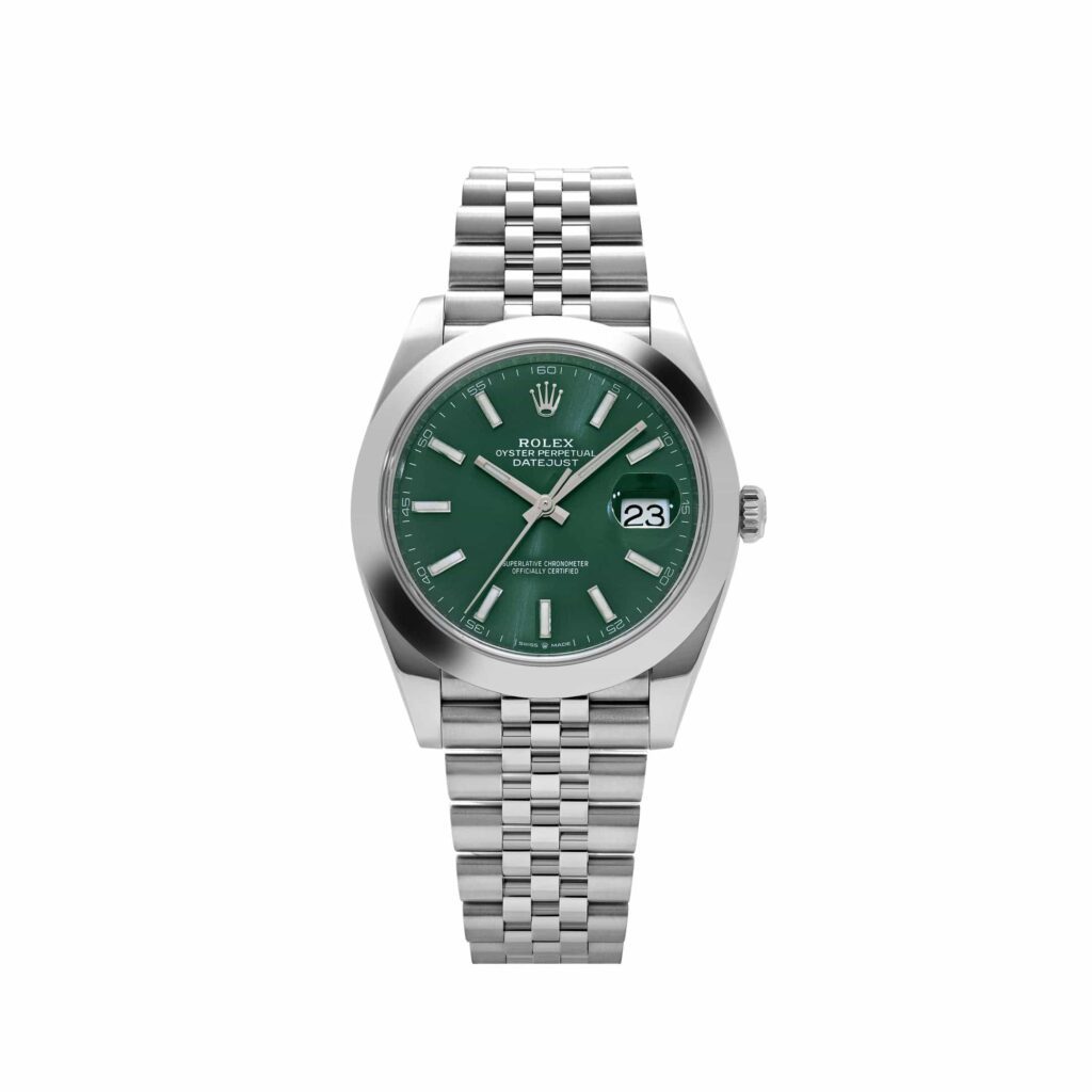 Rolex Datejust 41 126300 Stainless Steel Green Dial Jubilee