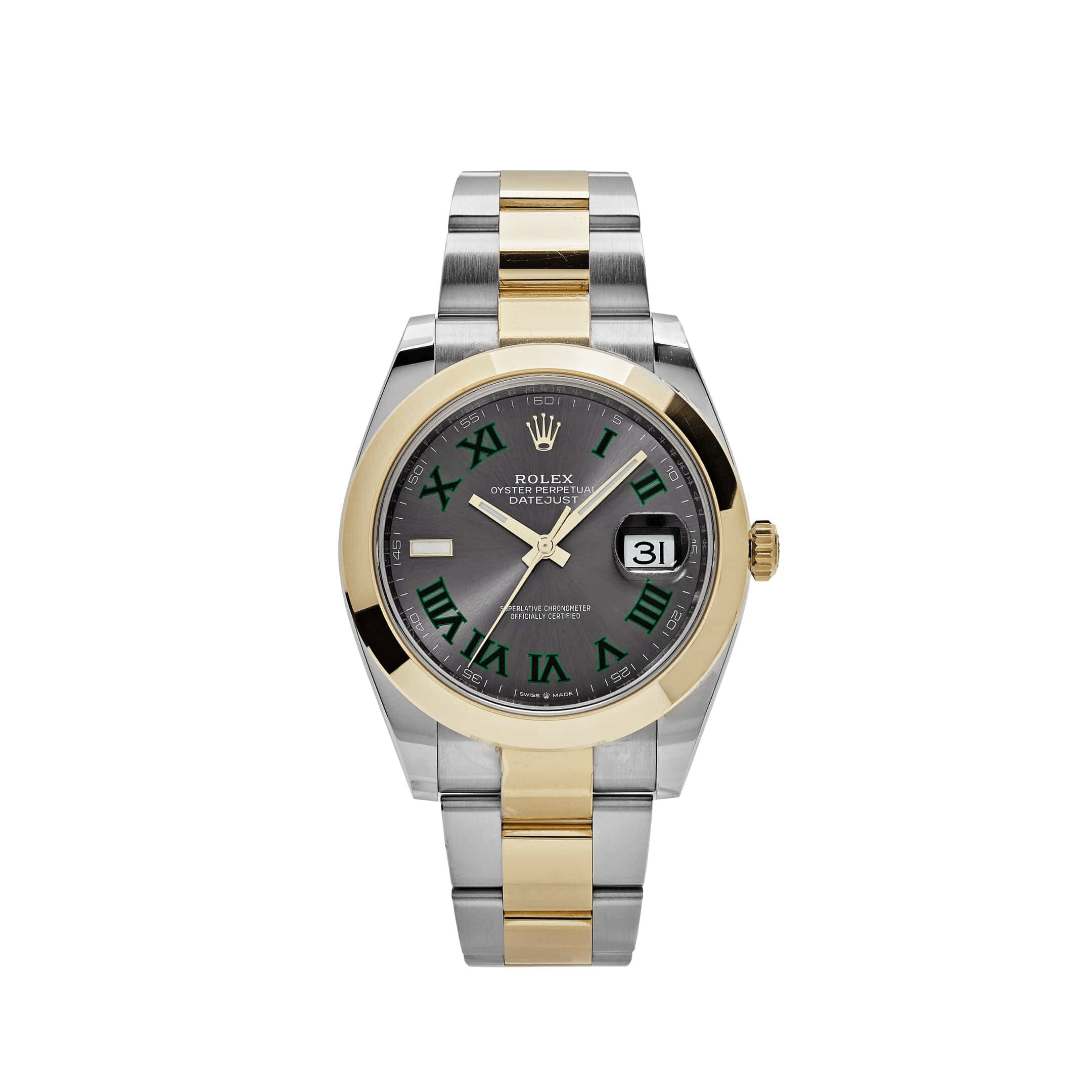 Rolex Datejust 41 126303 'Wimbledon' Yellow Gold Stainless Steel Slate Dial