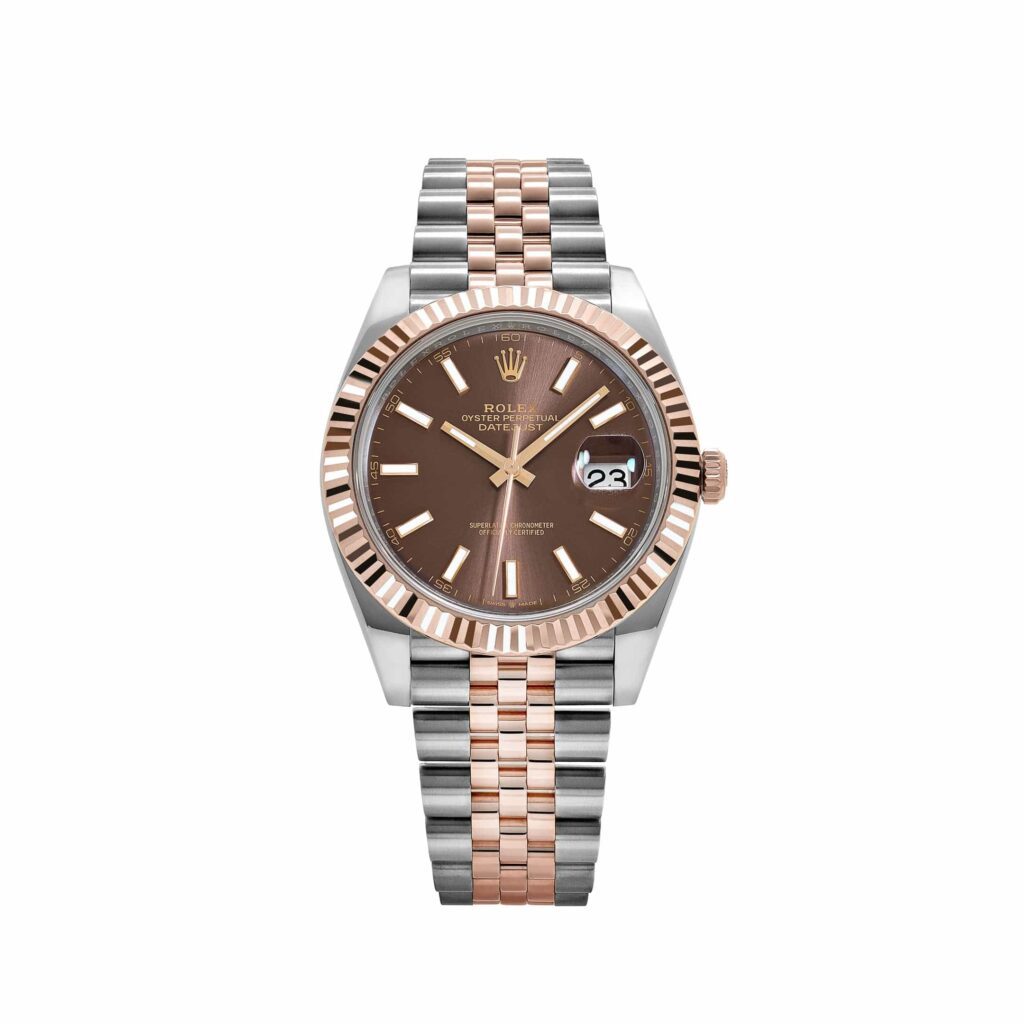 Rolex Datejust 41 126331 Stainless Steel Rose Gold Chocolate Dial Jubilee