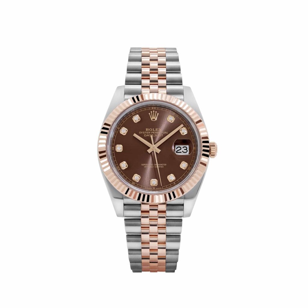 Rolex Datejust 41 126331 Stainless Steel Rose Gold Chocolate Diamond Dial Jubilee