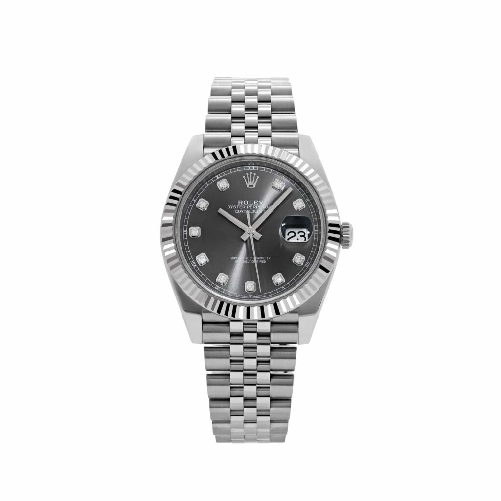 Rolex Datejust 41 126334 Stainless Steel Slate Diamond Dial Jubilee
