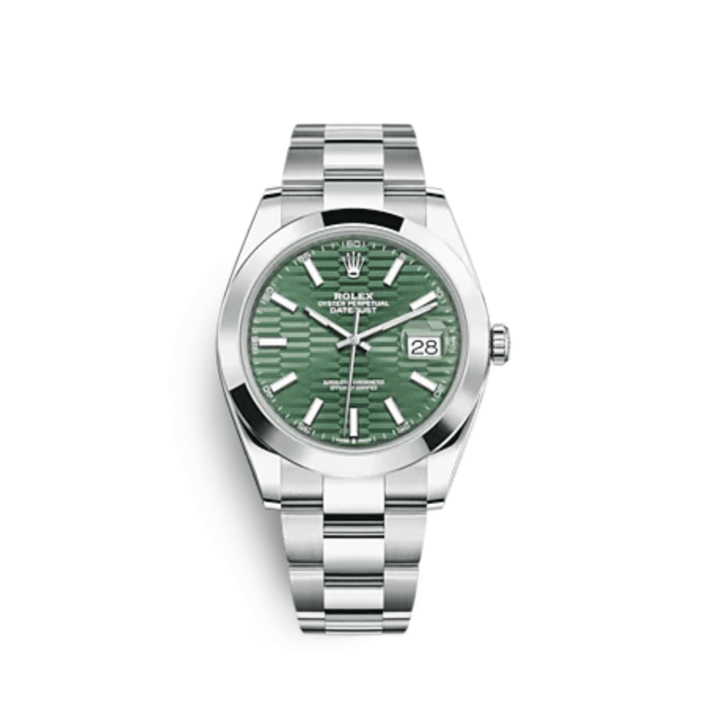 Rolex Datejust 41 126300 Stainless Steel Green Motif Dial Oyster