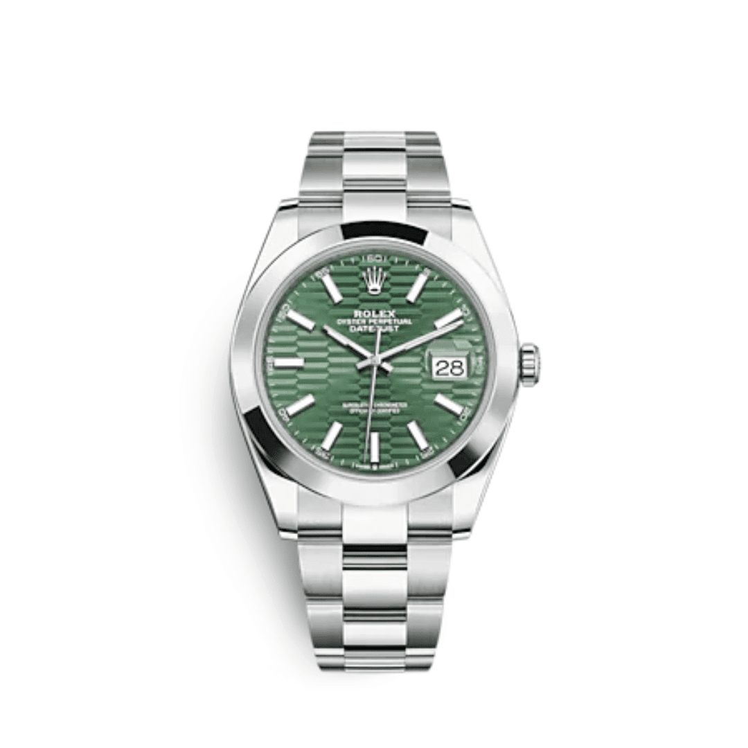 Rolex Datejust 41 126300 Stainless Steel Green Motif Dial Oyster