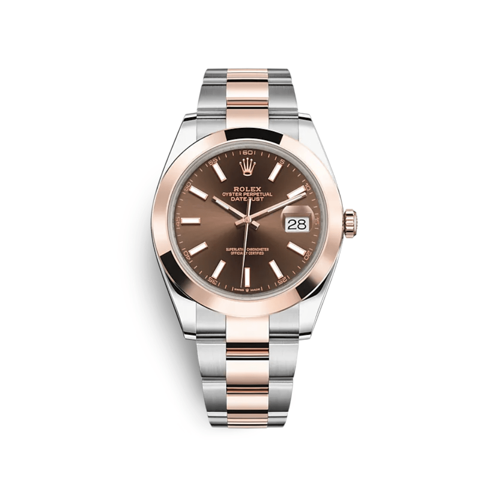 Rolex Datejust 41 126301 Stainless Steel Rose Gold Chocolate Dial