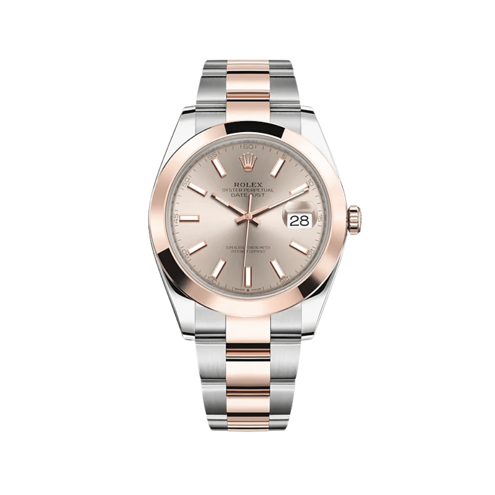 Rolex Datejust 41 126301 Stainless Steel Rose Gold Sundust Dial
