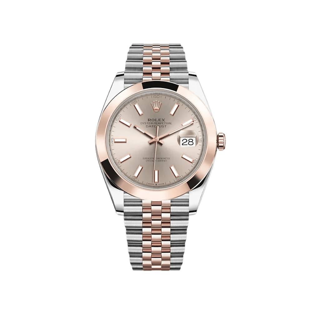 Rolex Datejust 41 126301 Stainless Steel Rose Gold Sundust Dial Jubilee