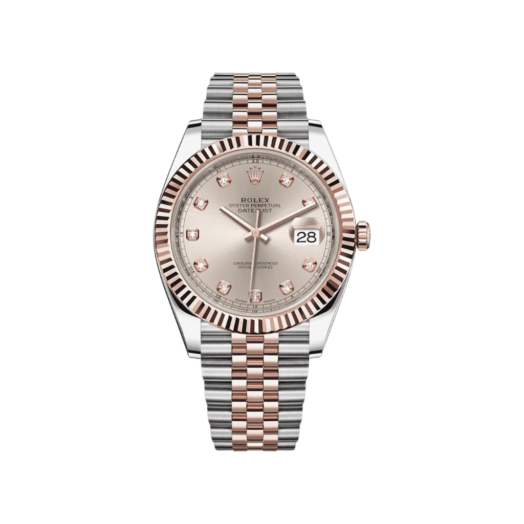 Rolex Datejust 41 126331 Rose Gold Stainless Steel Sundust Diamond Dial Jubilee